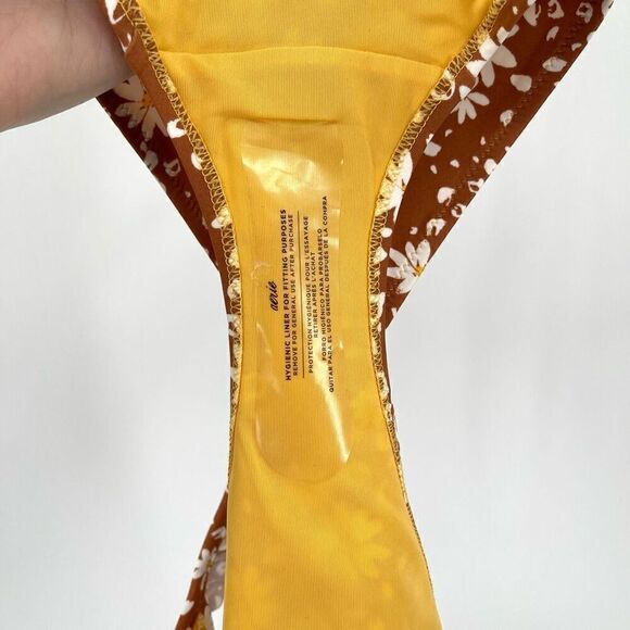 Aerie Ruffle Sides Floral Bikini Bottom Women XXL Brown New With Tag - Picture 6 of 6